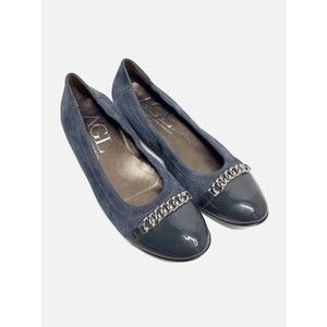 Attilio Giusti Leombruni AGL Womens 9.5 US Italian Gray Leather Ballet Flats